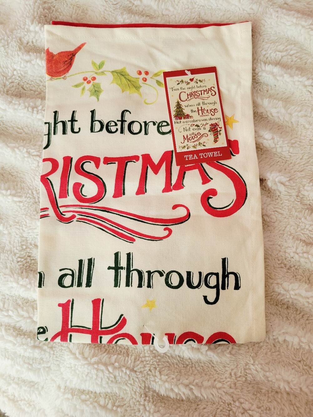 🌺3 For $10 NWT Holiday 'Twas the Night Before Christmas Cotton Tea Towel